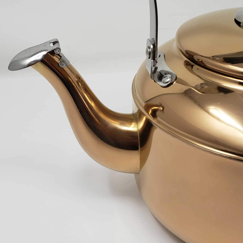 LavoHome 3 Litre Stove Top Copper Stainless Steel Tea Kettle With
